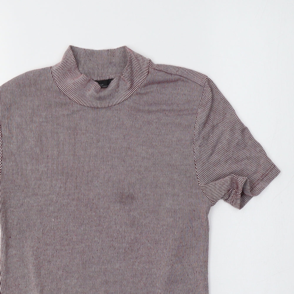 Womens UK Size S Zara Red Basic T-Shirt
