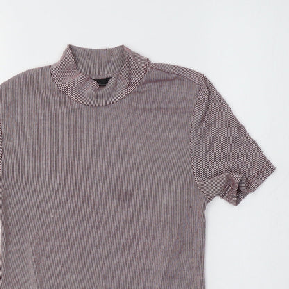 Womens UK Size S Zara Red Basic T-Shirt