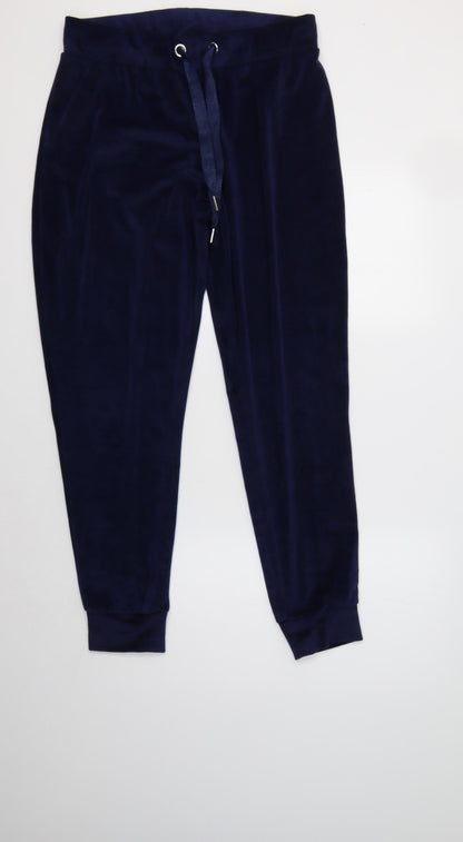 La marquise Womens Blue  Polyester Jogger Trousers Size M L28 in Regular