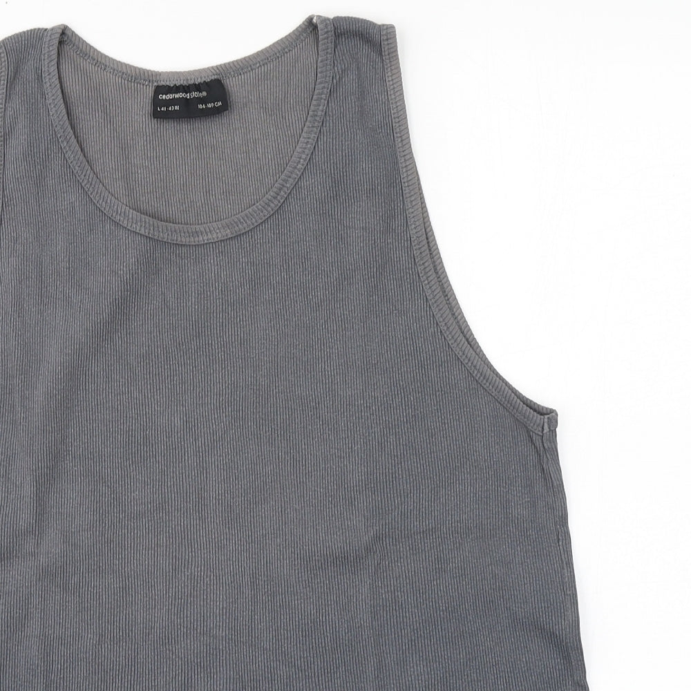 Mens UK Size  Cedar Wood State Grey  T-Shirt