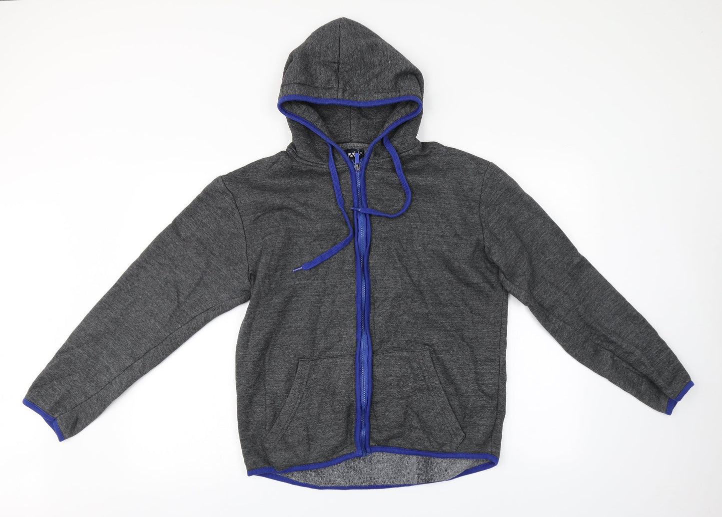 Mens UK Size  Preworn Grey Full Zip Hoodie