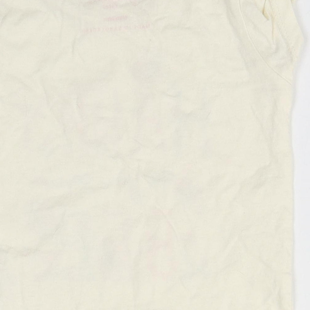 Primark Baby Ivory  Cotton Basic T-Shirt Size 9-12 Months Round Neck  - Happy as you can BEE
