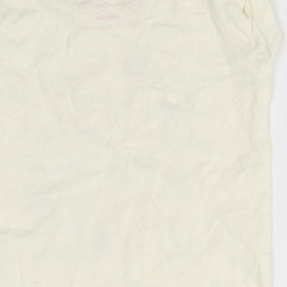 Primark Baby Ivory  Cotton Basic T-Shirt Size 9-12 Months Round Neck  - Happy as you can BEE