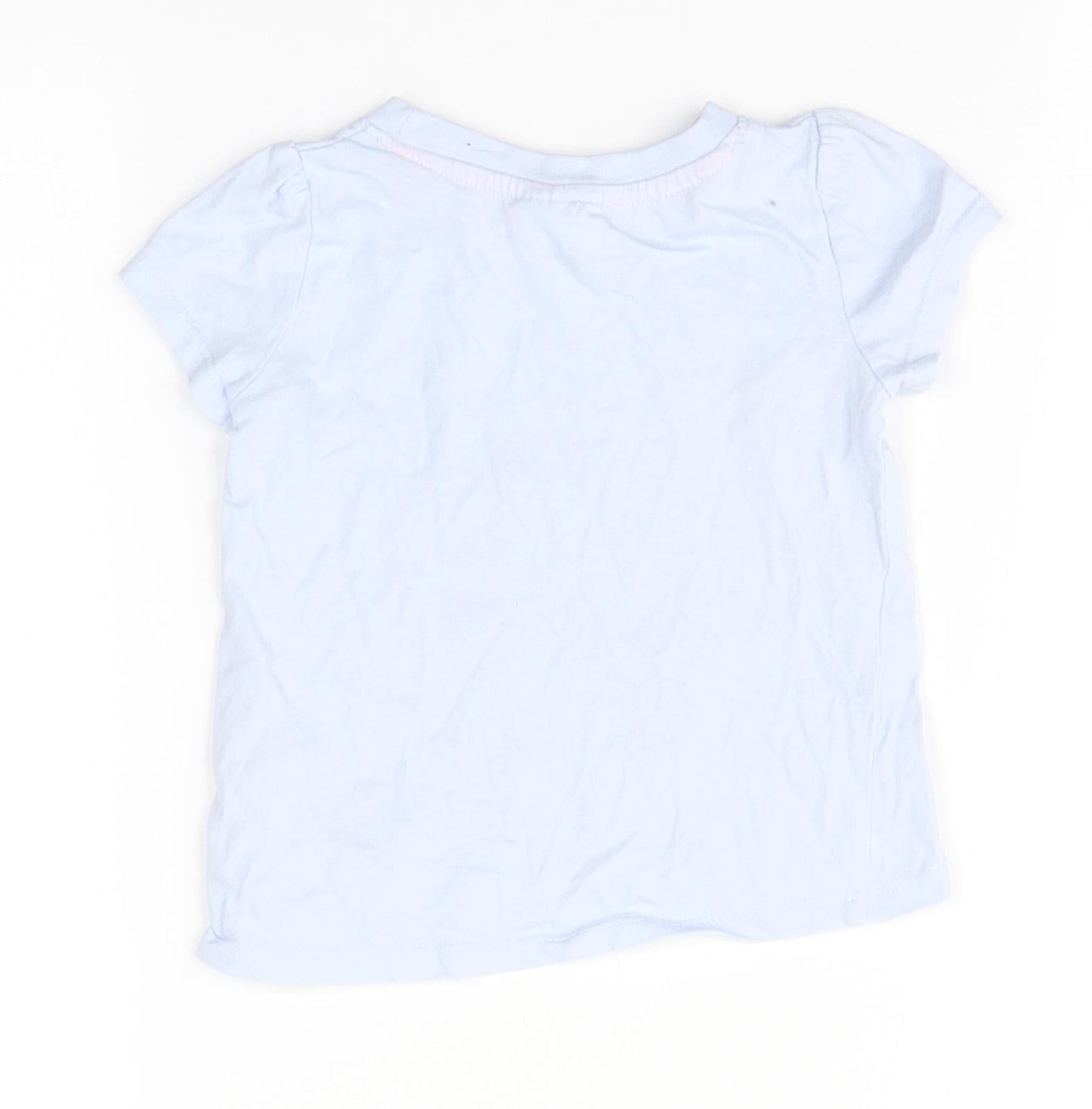 Preworn Baby Blue  Cotton Basic T-Shirt Size 9-12 Months Round Neck