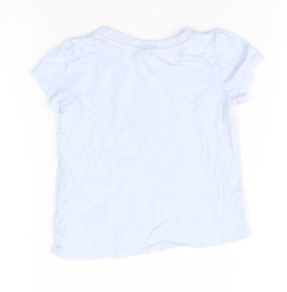 Preworn Baby Blue  Cotton Basic T-Shirt Size 9-12 Months Round Neck