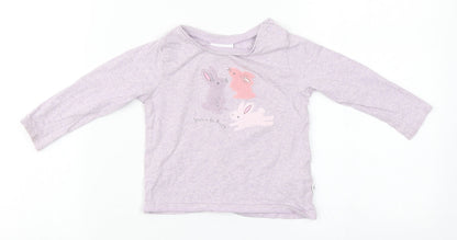 NEXT Baby Blue  Cotton Basic T-Shirt Size 9-12 Months Round Neck  - Bunnies