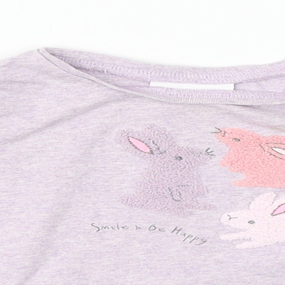 NEXT Baby Blue  Cotton Basic T-Shirt Size 9-12 Months Round Neck  - Bunnies