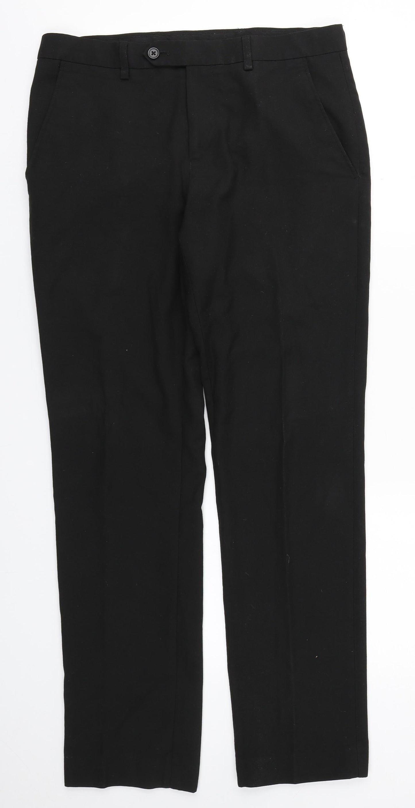 NEXT Mens Black  Polyester Trousers  Size 30 in L30 in Regular