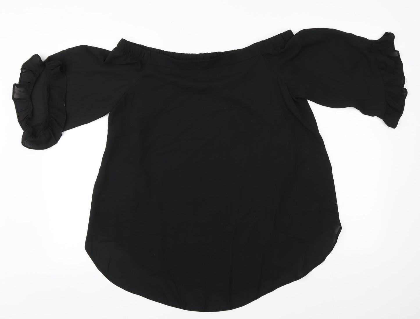 Womens UK Size 10 New Look Black Basic T-Shirt