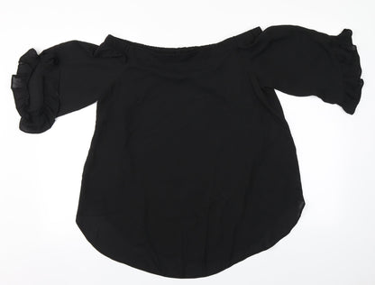 Womens UK Size 10 New Look Black Basic T-Shirt