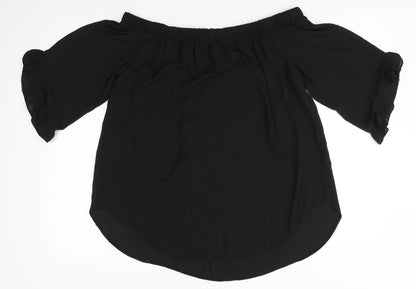 Womens UK Size 10 New Look Black Basic T-Shirt