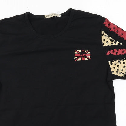 Womens UK Size  Preworn Black Basic T-Shirt