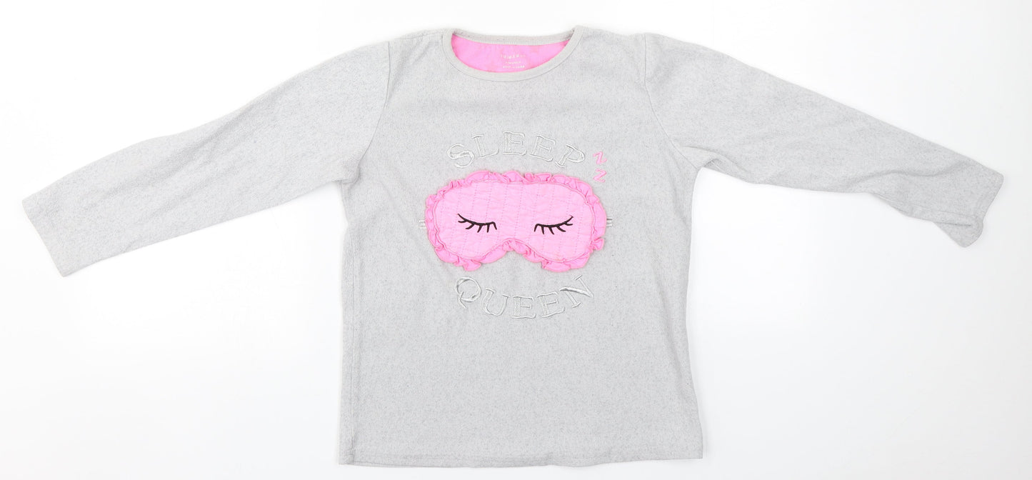 Primark Girls Grey   Top Pyjama Top Size 10-11 Years   - Sleep Queen