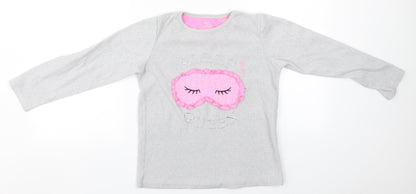Primark Girls Grey   Top Pyjama Top Size 10-11 Years   - Sleep Queen