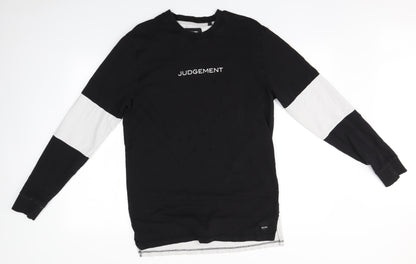 ONLY & SONS Mens Black Round Neck  Cotton Pullover Jumper Size L   - Judgement