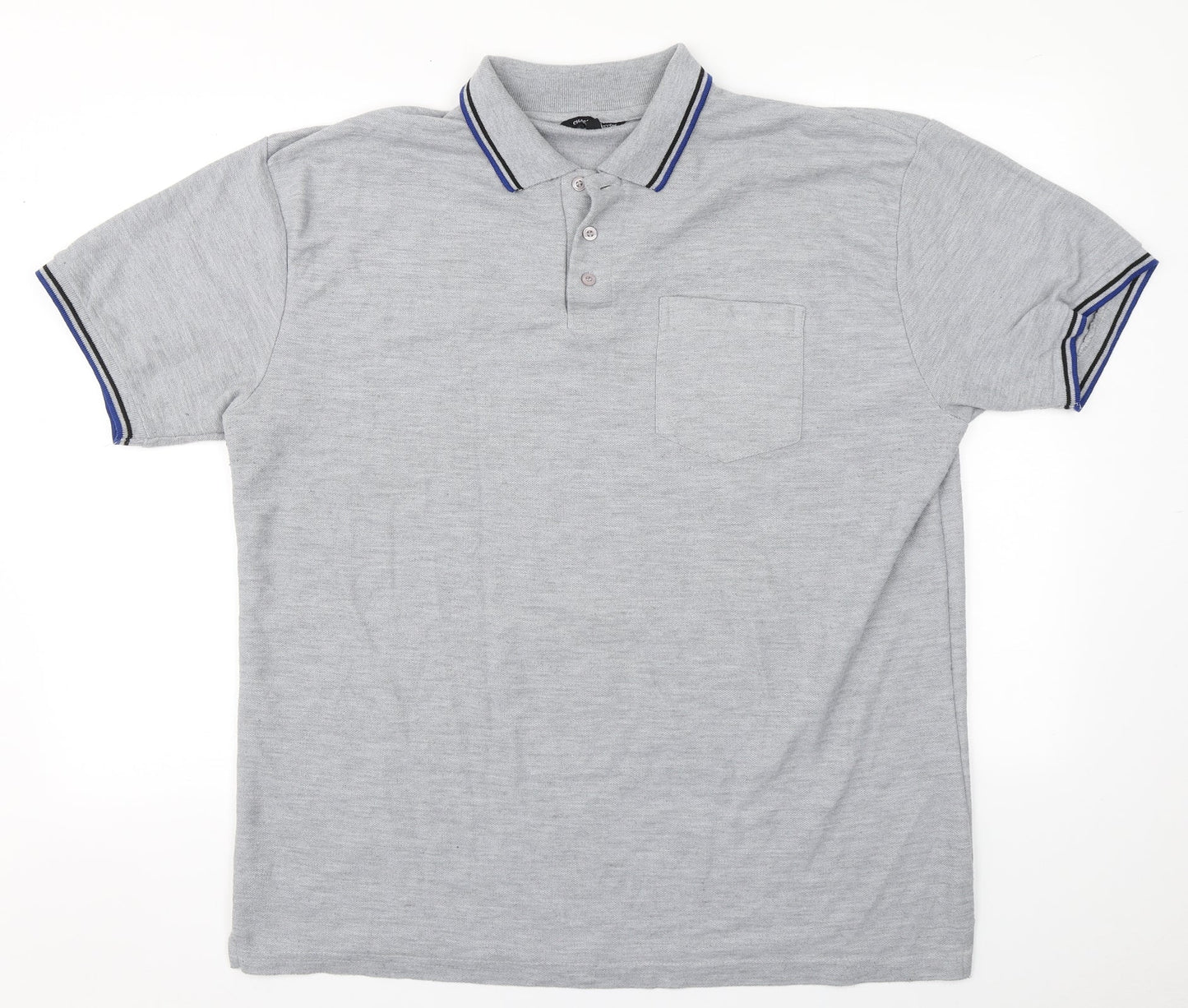 Preworn Mens Grey  Polyester  Polo Size 2XL Collared