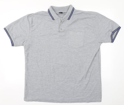 Preworn Mens Grey  Polyester  Polo Size 2XL Collared