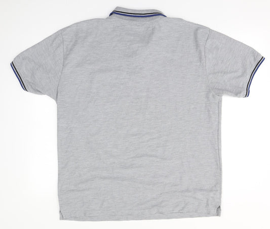 Preworn Mens Grey  Polyester  Polo Size 2XL Collared