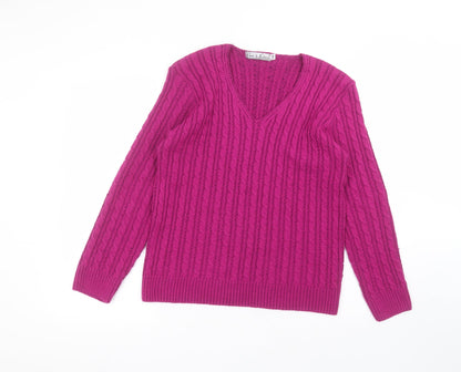 Womens UK Size S pure & natural Purple Pullover Jumper