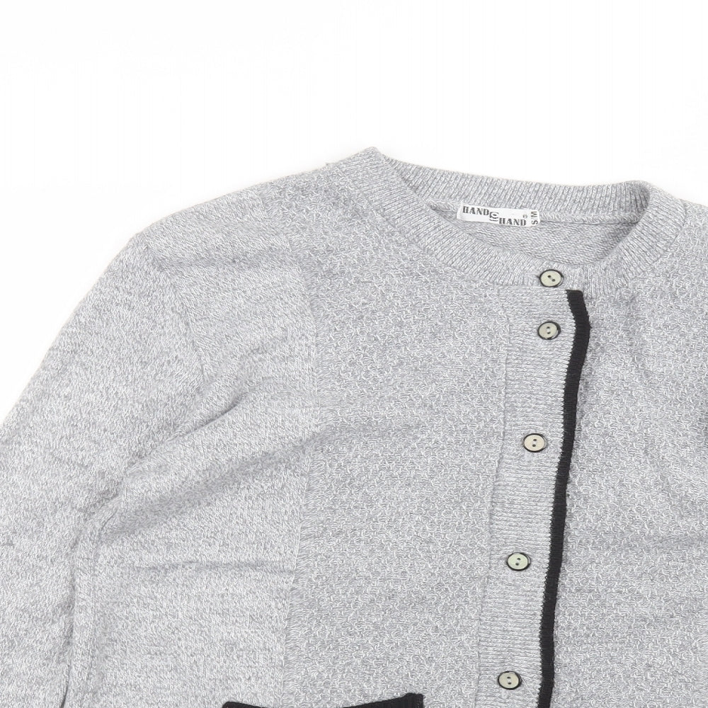 Womens UK Size S hand to hand Grey Cardigan Jumper