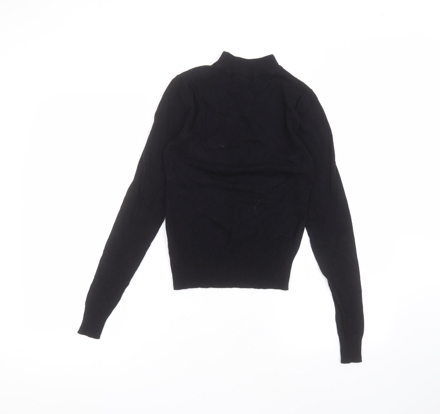 New Look Womens Black  Viscose Basic T-Shirt Size 8 Round Neck