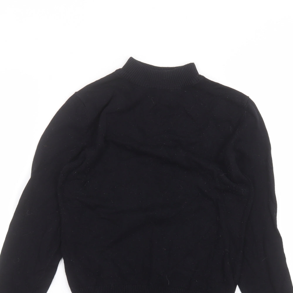 New Look Womens Black  Viscose Basic T-Shirt Size 8 Round Neck
