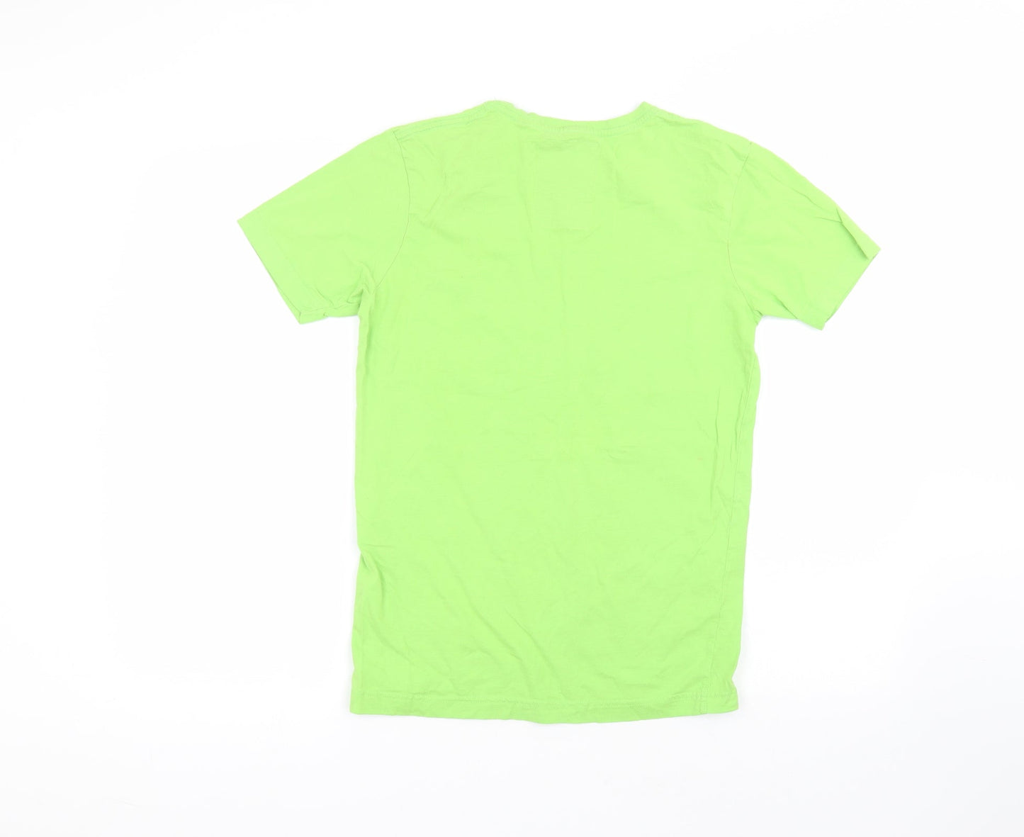 Petrolium Womens Green  Cotton Basic T-Shirt Size S Round Neck