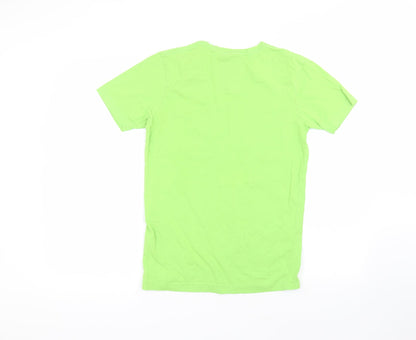 Petrolium Womens Green  Cotton Basic T-Shirt Size S Round Neck