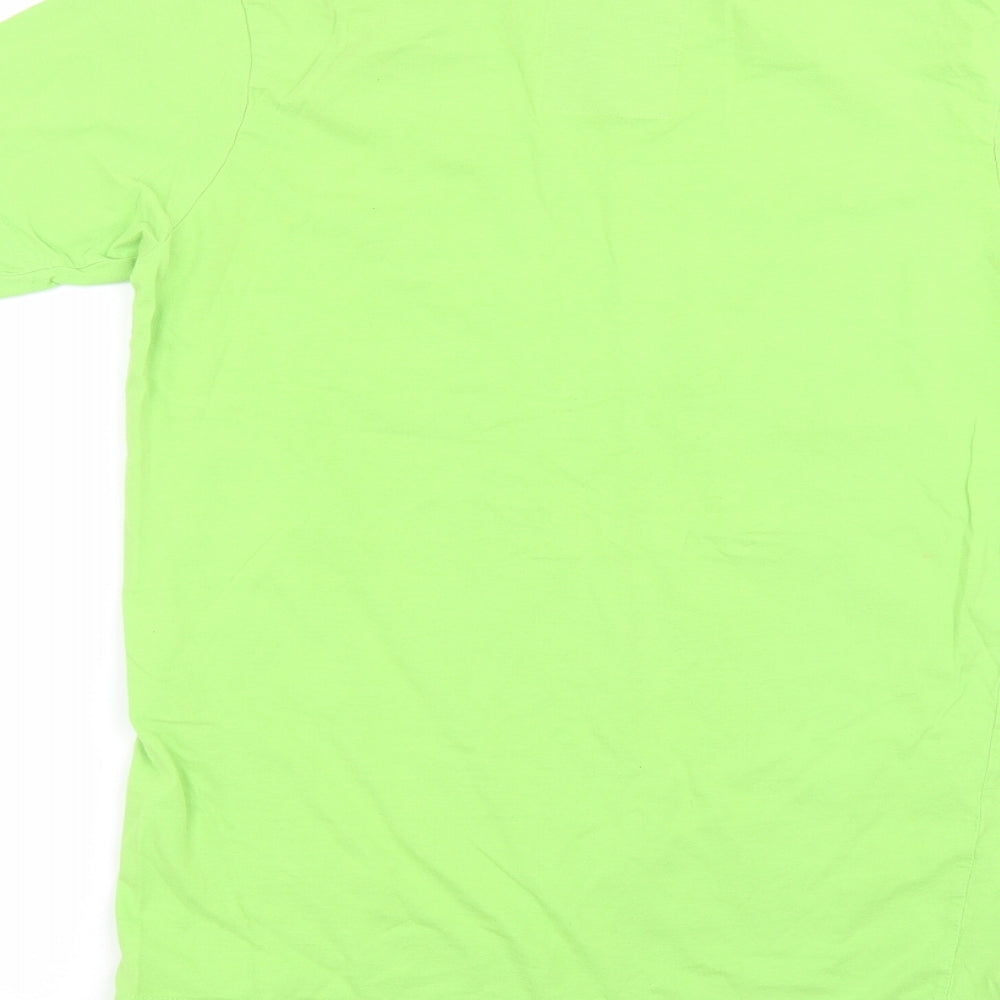 Petrolium Womens Green  Cotton Basic T-Shirt Size S Round Neck