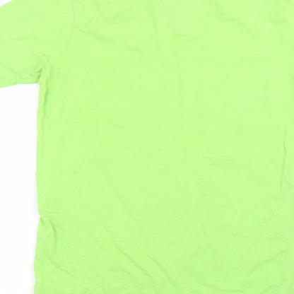 Petrolium Womens Green  Cotton Basic T-Shirt Size S Round Neck