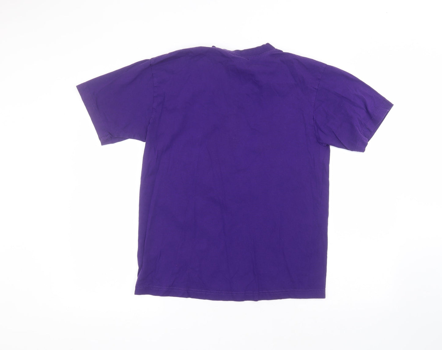 BLUE MAE Mens Purple  Cotton  T-Shirt Size M Round Neck