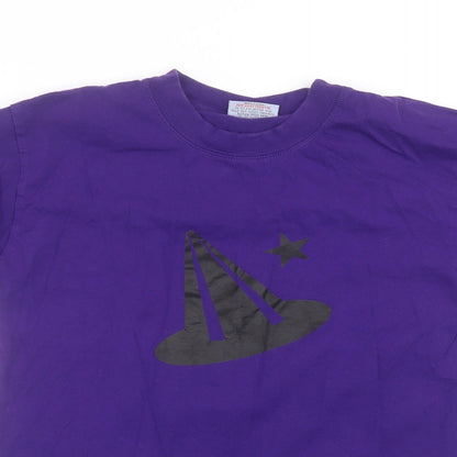BLUE MAE Mens Purple  Cotton  T-Shirt Size M Round Neck