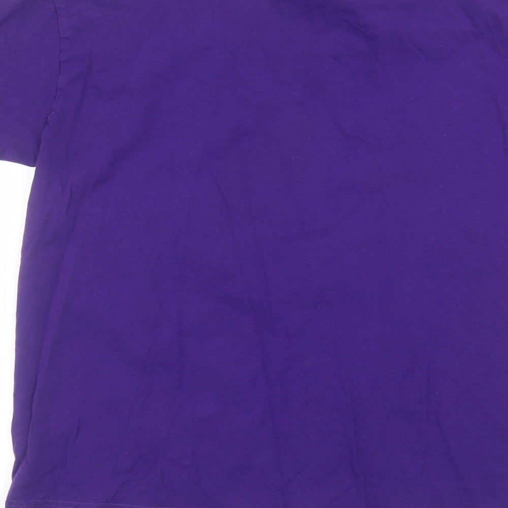 BLUE MAE Mens Purple  Cotton  T-Shirt Size M Round Neck