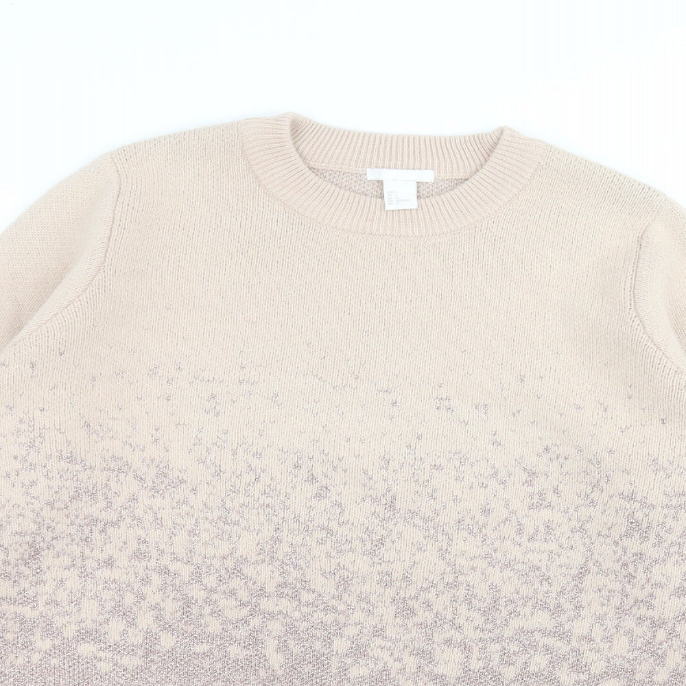 Womens UK Size L H&M Pink Pullover Jumper