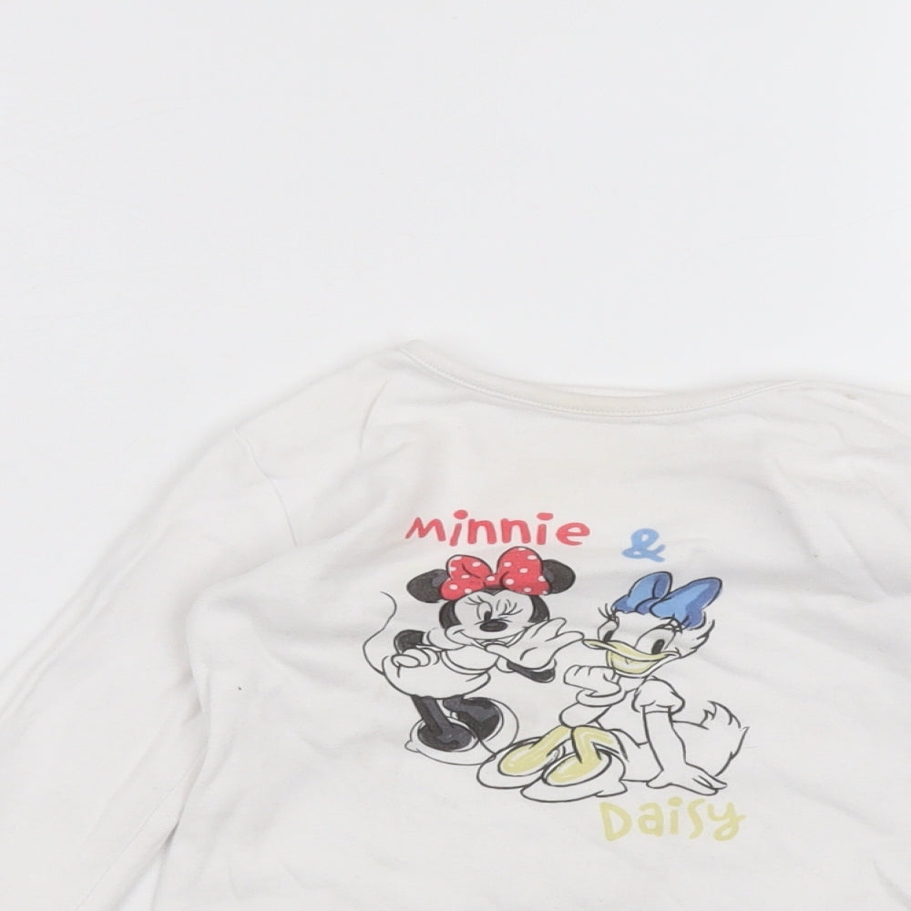 George Baby White  Cotton Basic T-Shirt Size 12-18 Months Round Neck  - disney