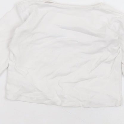 George Baby White  Cotton Basic T-Shirt Size 12-18 Months Round Neck  - disney