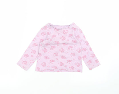 George Baby Purple  Cotton Basic T-Shirt Size 18-24 Months Round Neck
