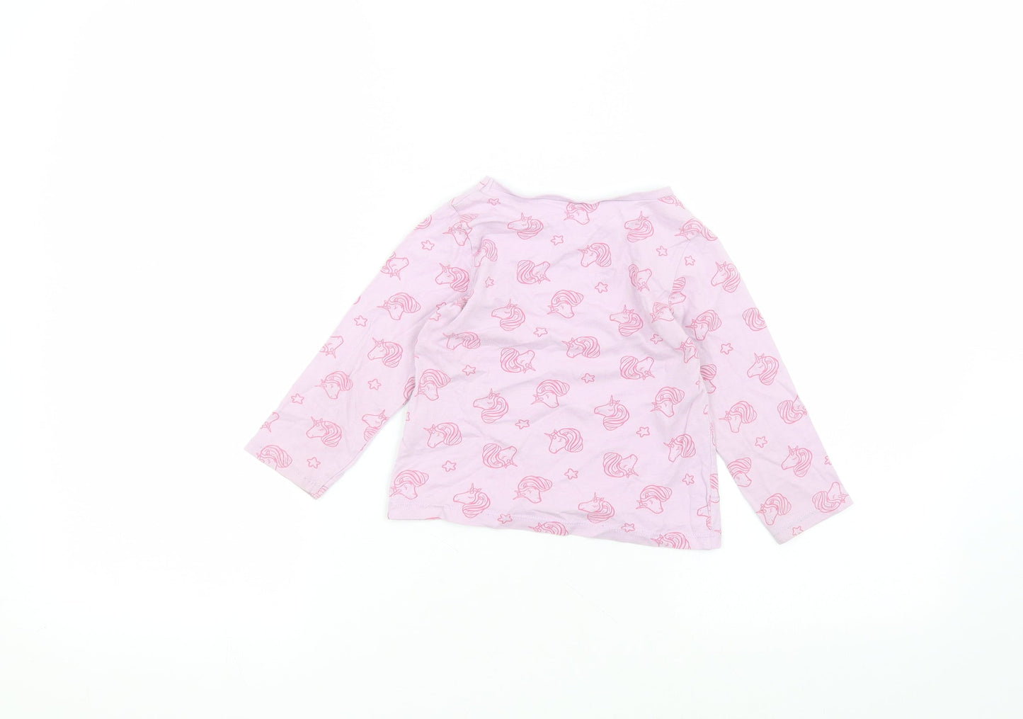 George Baby Purple  Cotton Basic T-Shirt Size 18-24 Months Round Neck