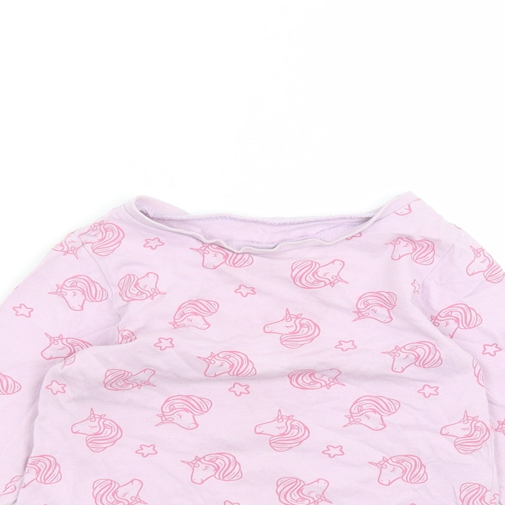 George Baby Purple  Cotton Basic T-Shirt Size 18-24 Months Round Neck
