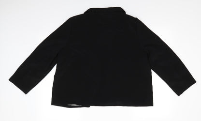 Back view of W by BHS women’s black jacket, size UK 16, - subtle waterfall effect