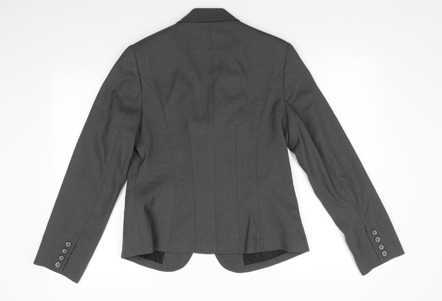 TU Womens Grey Polka Dot Polyester Jacket Suit Jacket Size 12