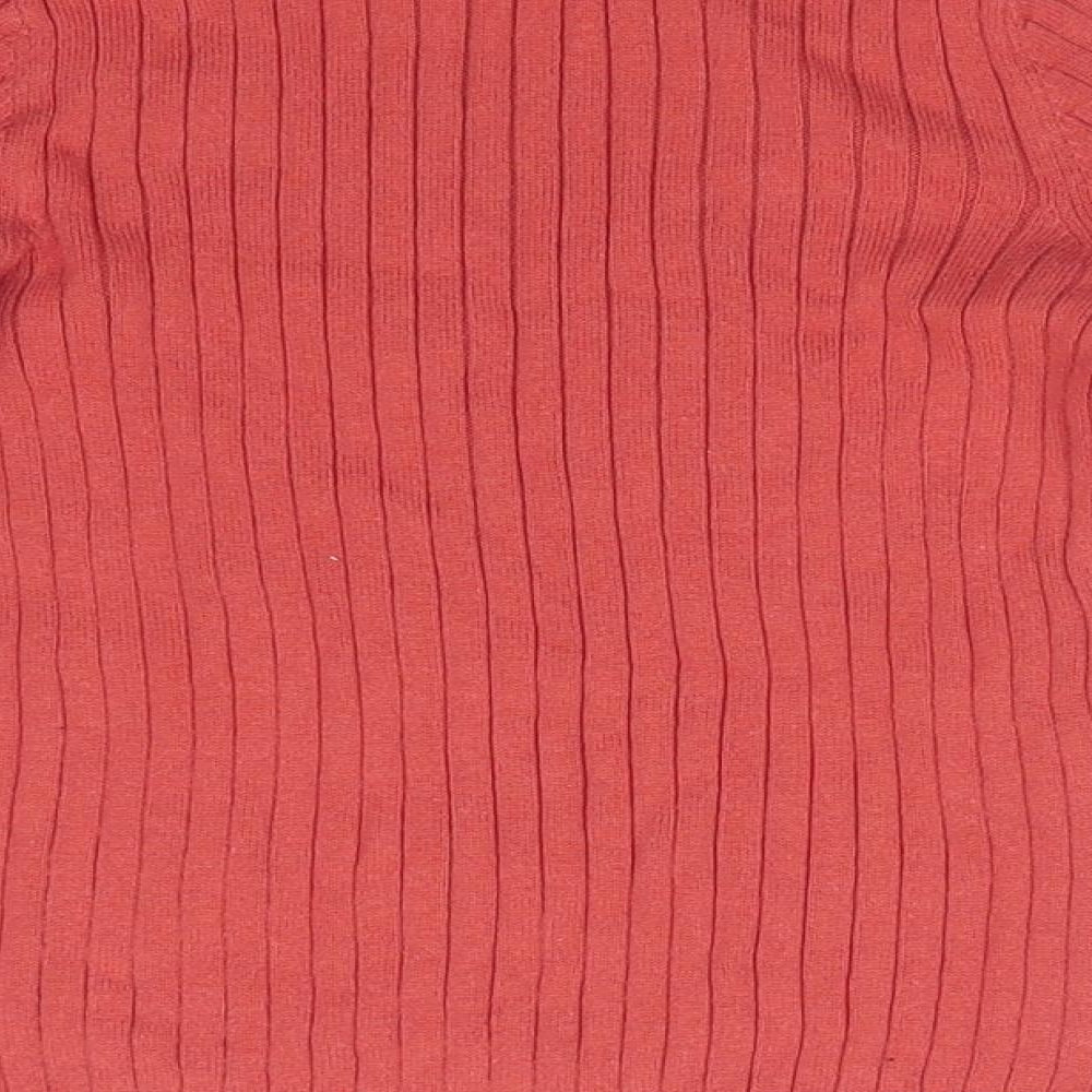 George Girls Orange Roll Neck  Cotton Pullover Jumper Size 7-8 Years   - Rust Coloured