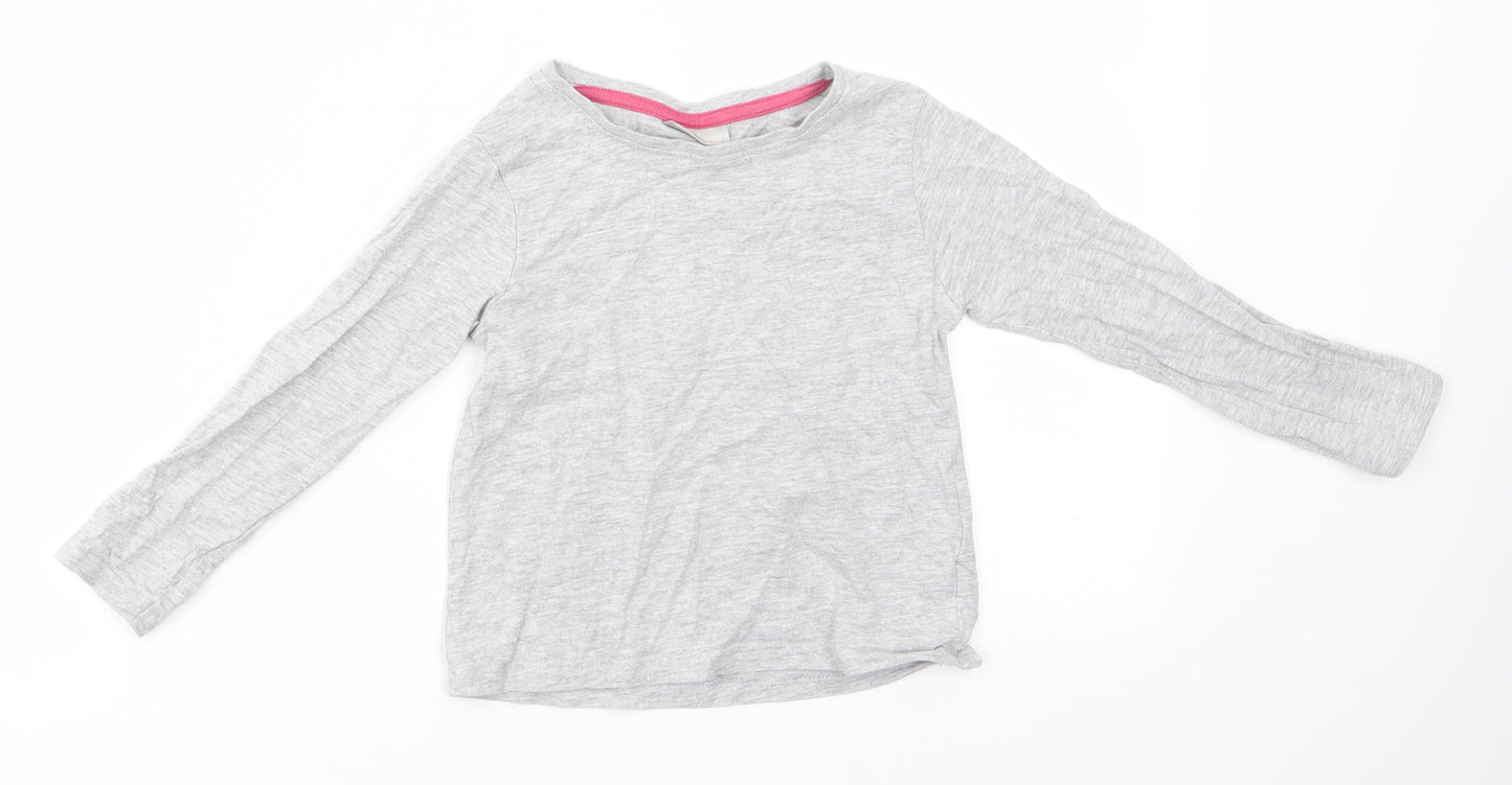 I Love Girlswear Girls Grey  Cotton Basic T-Shirt Size 4 Years Round Neck
