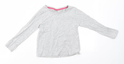 I Love Girlswear Girls Grey  Cotton Basic T-Shirt Size 4 Years Round Neck