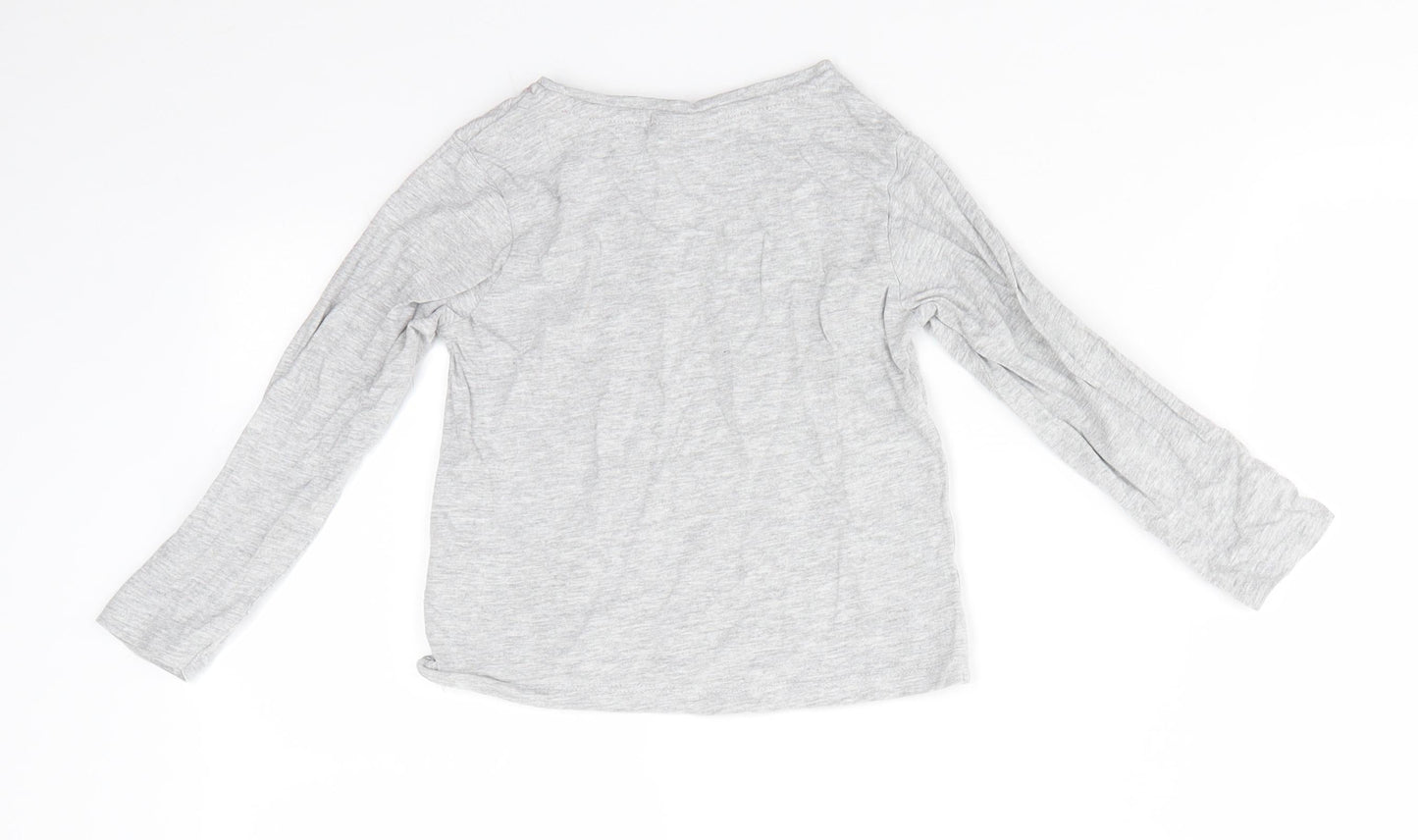 I Love Girlswear Girls Grey  Cotton Basic T-Shirt Size 4 Years Round Neck