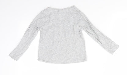 I Love Girlswear Girls Grey  Cotton Basic T-Shirt Size 4 Years Round Neck