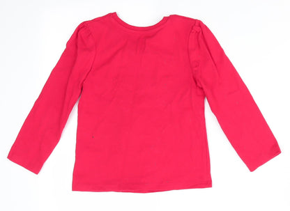 George Girls Red Animal Print Cotton  Pyjama Top Size 3-4 Years   - Merry Kindness Christmas