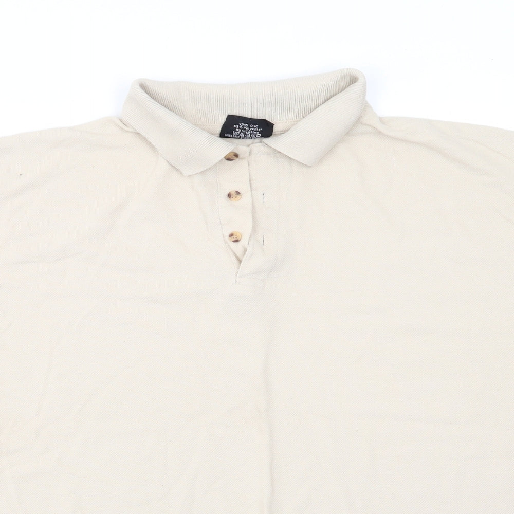 Originals Mens Beige  Polyester  Polo Size M Collared  - Light beige