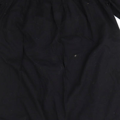 River Island Womens Black Geometric Cotton A-Line  Size 10  Off the Shoulder  - Elasticated shoulders