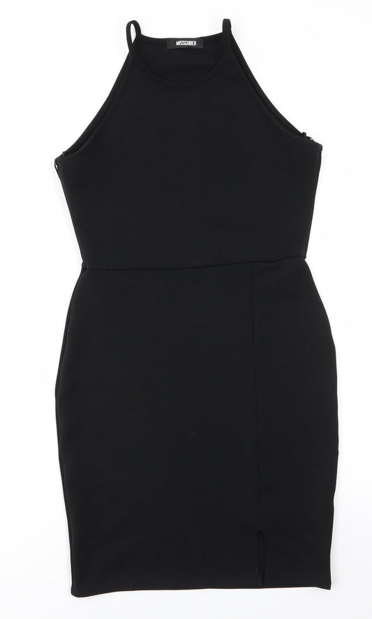 Missguided Womens Black  Polyester Bodycon  Size 12  Square Neck